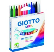 Giotto Pack de 24 Lapices de Cera - Extraresistentes - Facil de Sacar Punta - No Mancha