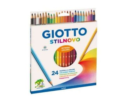 Giotto Stilnovo Pack de 24 Lapices Hexagonales de Colores - Mina 3.3mm - Madera - Colores Surtidos
