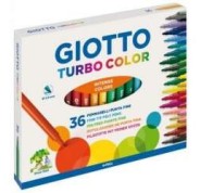Giotto Turbo Color Pack de 36 Rotuladores - Punta Fina 2.8 mm. - Tinta al Agua - Lavable - Colores Surtidos