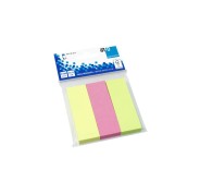 Global Notes inFO Pack de 3 Blocs de 100 Marcadores de Pagina 75 x 25mm - Certificacion FSC? - Colores Amarillo, Verde y Rosa