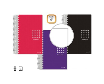 Golden Cuaderno Espiral 4&ordm; 80 Hojas 60grs Liso - Margen Remarcado - Tapa Extradura - Colores Surtidos