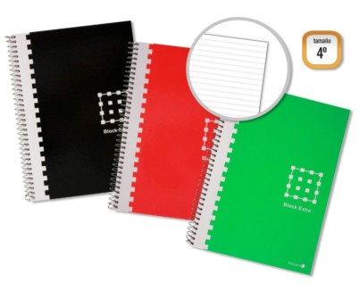 Golden Cuaderno Espiral 4&ordm; 80 Hojas 60grs Pautado 3.5mm - Margen Remarcado - Tapa Extradura - Colores Surtidos