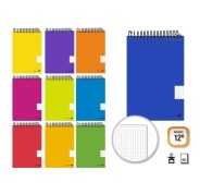 Golden Cuaderno Espiral Apaisado 80 Hojas 60grs Cuadricula 4x4 - Tamaño 12º - Colores Surtidos