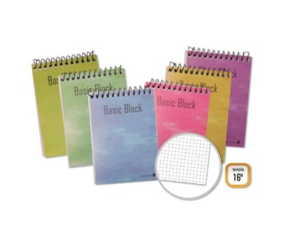 Golden Cuaderno Espiral Superior 16º Apaisado (102x71mm) 80 Hojas 60gr Cuadricula - Tapa Plastificada - Margen Remarcado - Colores Surtidos