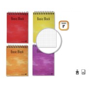 Golden Cuaderno Espiral Superior 8º Apaisado (153x102mm) 80 Hojas 60gr Cuadricula 4x4 - Tapa Plastificada - Margen Remarcado - Colores Surtidos