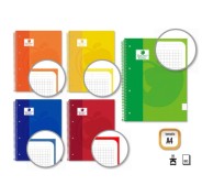 Golden Extra Cuaderno Espiral A4 80 Hojas 90grs Cuadricula 5x5 - Hojas Microperforadas con Banda de Color - Tapa Extradura Forrada - Colores Surtidos