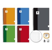 Golden Extra Cuaderno Espiral Folio 80 Hojas 90grs Cuadricula - Margen Remarcado - Tapa Forrada - Colores Surtidos