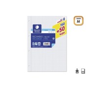 Golden Extra Recambio de 200 Hojas 90gr Cuadricula 4x4 - Formato A4 - 4 Taladros