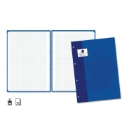 Golden Extra Recambio de 80 Hojas 90gr Cuadricula 4x4 - Formato A4 - 4 Taladros y Banda de Color Azul