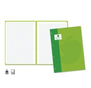 Golden Extra Recambio de 80 Hojas 90gr Cuadricula 4x4 - Formato A4 - 4 Taladros y Banda de Color Verde