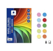 Golden Pack con 100 Hojas de Papel de Colores A4 80gr - 10 Hojas por Color - Colores Surtidos