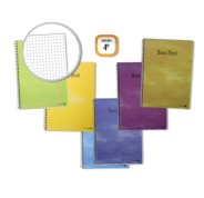 Golden Pack de 10 Cuadernos Espiral 80 Hojas 60gr Cuadricula - Tamaño 4º - Tapa Normal Plastificada - Colores Surtidos