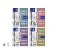 Golden Pack de 12 Cuadernos A6 120 Hojas 90gr Cuadricula 5x5 - Tapa Polipropileno - 4 Separadores - Colores Metalizados Surtidos