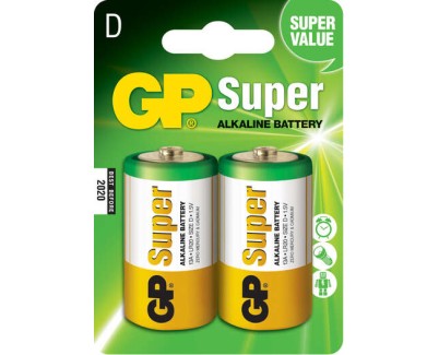 GP Pack de 2 Pilas Super Alcalinas LR20 D 1.5V