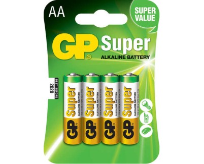 GP Pack de 4 Pilas Super Alcalinas LR06 AA 1.5V