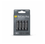 GP ReCyko Pro Pack de 4 Pilas Recargables 2100mAh AA 1.2V - Precargadas - Ciclo de Vida: Hasta 1.500 Veces