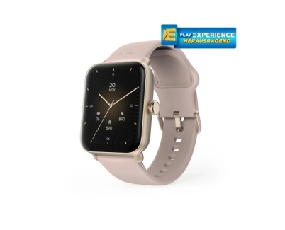 Hama 6010 Reloj Inteligente Smartwatch - Bluetooth 5.3 - Bateria 350mAh - Pantalla TFT 1.65\" - IP68 - Soporta hasta 3 Atm - Pulsera de Silicona - GPS Integrado - 3.6x1.3x4.9cm - Color Rosa Palido