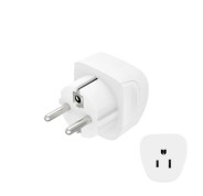 Hama Adaptador de Viaje Toma Tipo E y Schuko - Hembra Tipo A y B - Voltaje 230-250V - 5.7x5.1x5cm - Color Blanco
