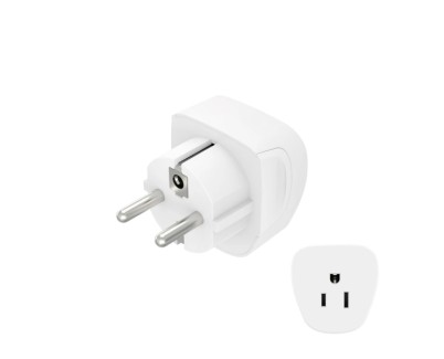 Hama Adaptador de Viaje Toma Tipo E y Schuko - Hembra Tipo A y B - Voltaje 230-250V - 5.7x5.1x5cm - Color Blanco
