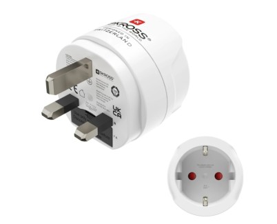 Hama Adaptador de Viaje Toma Tipo G - Potencia hasta 3250W - Hembra Tipo Schuko - Voltaje 100-250V - Color Blanco