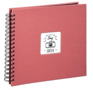 Hama Album de Fotos con Espiral - 50 Paginas Negras - Tapa de Papel - 28x24cm - Color Rosa