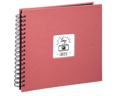 Hama Album de Fotos con Espiral - 50 Paginas Negras - Tapa de Papel - 28x24cm - Color Rosa