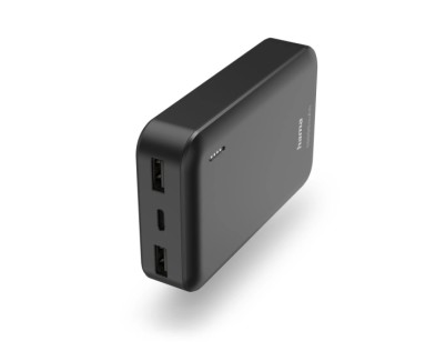 Hama Bateria Externa Powerbank 10000mAh - Polimero de Litio - USB-C - USB-A - Carga Rapida - 2 Conexiones de Salida - Indicador LED de Carga - 25x104.5x65.5mm - Color Gris