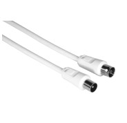 Hama Cable Coaxial de Antena Macho/Hembra - Longitud 5m - Apantallamiento 75dB - Impedancia 75Ohm - Color Blanco