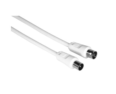 Hama Cable Coaxial de Antena Macho/Hembra - Longitud 5m - Apantallamiento 75dB - Impedancia 75Ohm - Color Blanco