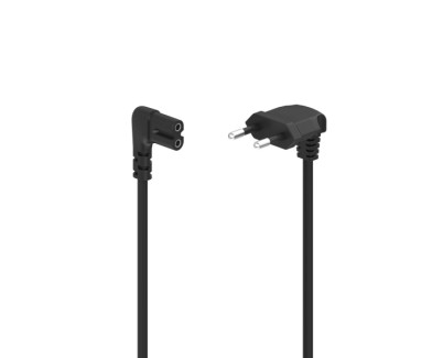 Hama Cable de Alimentacion Acodado CEE7/16 Macho - Hembra C7 - Longitud 1.5m - Seccion 0.75mm2 - Color Negro