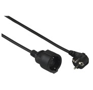 Hama  Cable de Alimentacion Alargador Acodado - Potencia Maxima 3680W - Longitud 2m - Seccion 1.5mm2 - Schuko CEE7 - Color Negro