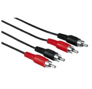 Hama Cable de Audio RCA - Doble Conector Macho - Longitud 1.2m - Color Negro
