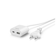 Hama Cargador con Cable Integrado de 1.9m - 17.5W - USB-C - USB-A - Color Blanco