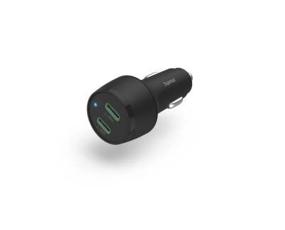 Hama Cargador de Coche 45W - Pantalla LED - USB-C - Power Delivery - Qualcomm 2.0 - Color Negro