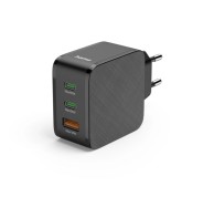 Hama Cargador de Pared - Potencia 65W - 2x USB-C - USB-A - Power Delivery - Qualcomm - Color Negro