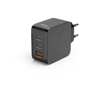 Hama Cargador de Pared - Potencia 65W - 2x USB-C - USB-A - Power Delivery - Qualcomm - Color Negro