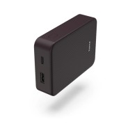 Hama Color 10 Bateria Externa Powerbank 10000mAh - Polimero de Litio - USB-C - USB-A - Carga Rapida - Indicador LED de Carga - 2 Conexiones de Salida - 23x92x65mm - Color Purpura Oscuro