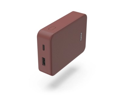 Hama Color 10 Bateria Externa Powerbank 10000mAh - Polimero de Litio - USB-C - USB-A - Carga Rapida - Indicador LED de Carga - 2 Conexiones de Salida - 23x92x65mm - Color Rojo