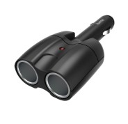 Hama Distribuidor de 2 Tomas de 12V para Coche - Color Negro