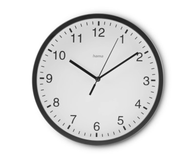 Hama Elba Reloj de Pared Analogico - Silencioso - Funciona con 1 Pila AA - 25x4cm - Color Negro