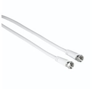 Hama Entry Cable Coaxial de Antena - Longitud 1.5m - Conector F Macho - Doble Blindaje - Apantallamiento 75dB - Impedancia 75Ohm - Color Blanco