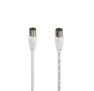 Hama Entry Cable Coaxial de Antena Macho/Hembra - Longitud 1.5m - Apantallamiento 75dB - Impedancia 75Ohm - Color Blanco