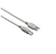 Hama Entry Cable USB - Longitud 1.5m - USB-A Macho - USB-B Macho - Velocidad hasta 480Mbps - Color Gris