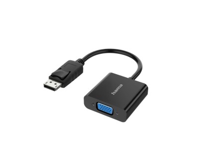 Hama Essential Adaptador de Video - Full HD - Cable 0.15m - DisplayPort Macho - VGA Hembra - Color Negro