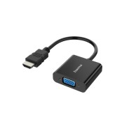 Hama Essential Adaptador de Video - Full HD - Cable 0.15m - HDMI Macho - VGA Hembra - Color Negro
