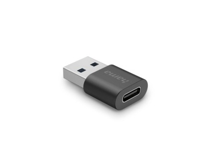 Hama Essential Adaptador USB - USB-C Hembra - USB-A Macho - 10 Gbit/s - Color Negro