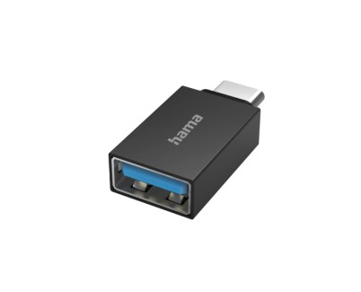 Hama Essential Adaptador USB - USB-C Macho - USB-A Hembra - Velocidada hasta 5Gbit/s - Funcion OTG - Color Negro