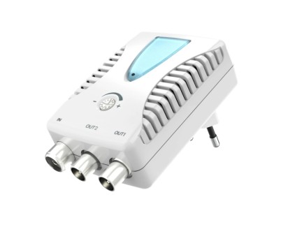 Hama Essential Amplificador de Cable de Banda Ancha - Catv - Amplificacion 22dB - Atenuacion 13dB - Salida Doble - Color Blanco