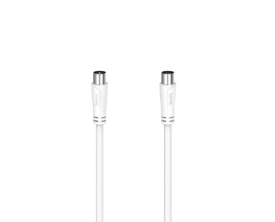 Hama Essential Cable Coaxial de Antena Macho/Hembra - Longitud 20m- Doble Blindaje - Apantallamiento 90dB - Impedancia 75Ohm - Color Blanco