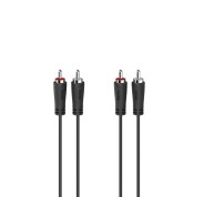 Hama Essential Cable de Audio RCA - Longitud 3m- Estereo - Doble Conector Macho - Color Negro